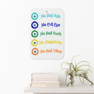 Colorful Evil Eye Nazar Protection On All Fronts Metal Sign