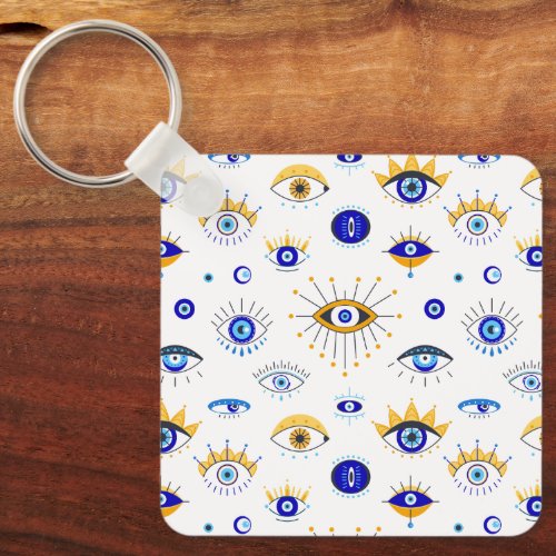 Colorful Evil Eye or Greek Eye Keychain
