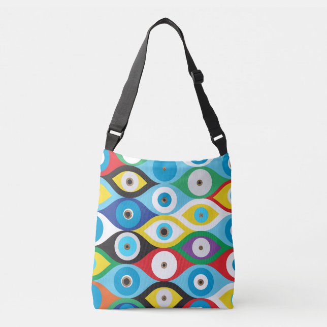 Colorful Evil Eye protection pattern Crossbody Bag (Front)