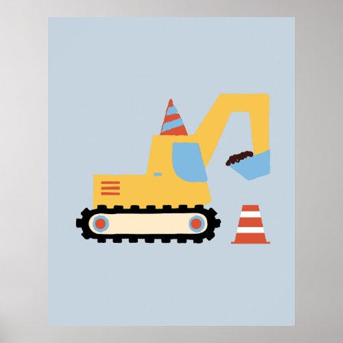 Colorful Excavator  Poster