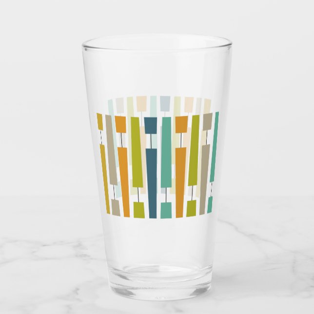 Colorful Exclamation Points Geometric Mid-century Glass (Front)
