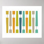 Colorful Exclamation Points Geometric Mid Century Poster