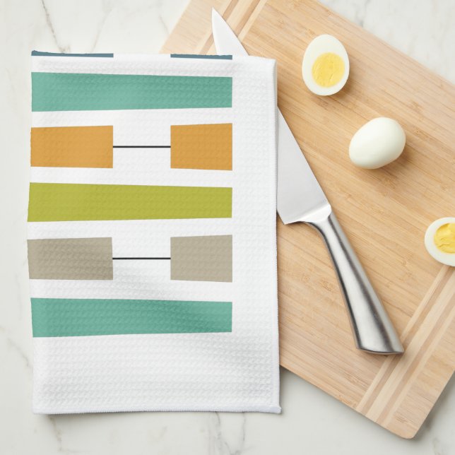 Colorful Exclamation Points Mid Century Modern Kitchen Towel (Quarter Fold)