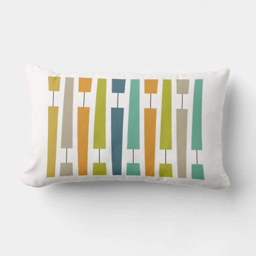 Colorful Exclamation Points Mid Century Modern Lumbar Pillow