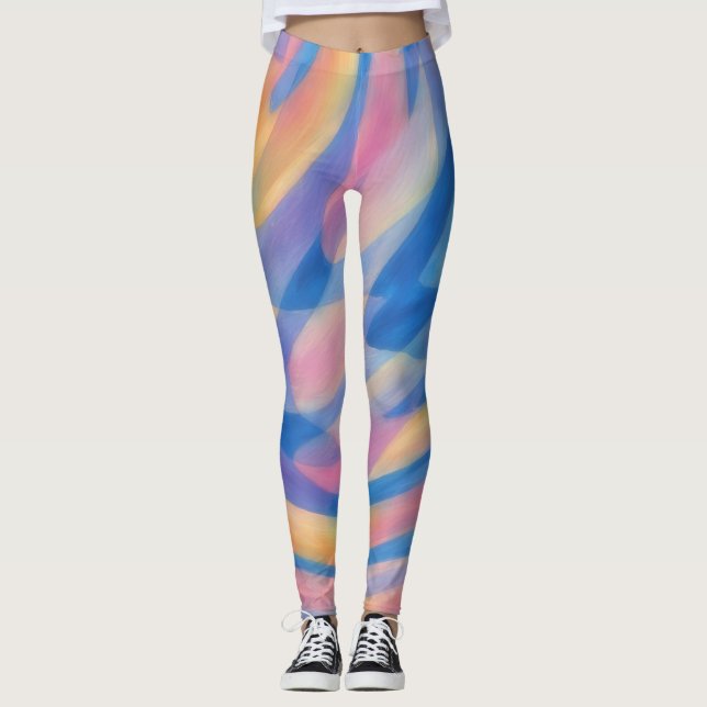 Colorful Exercise Jogging Leggings (Front)