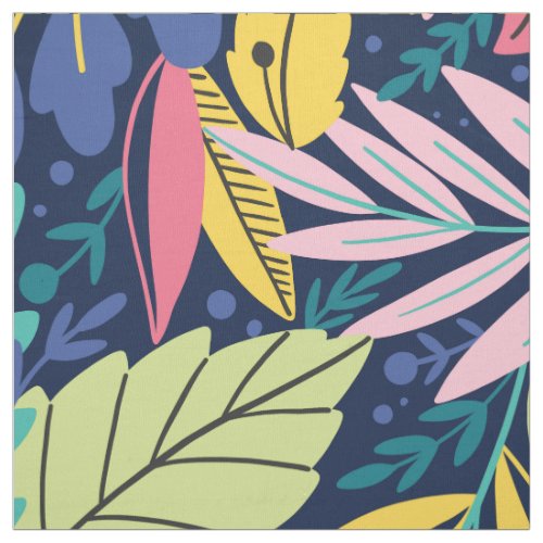 Colorful exotic aesthetic leaves pattern Two Fabric