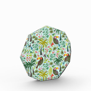 Colorful Exotic Birds And Flowers Pattern Award