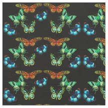 Colorful Exotic Butterflies Cotton Fabric