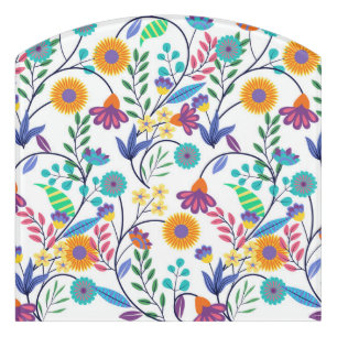 Colorful Exotic Floral Background Pattern-23145 Door Sign