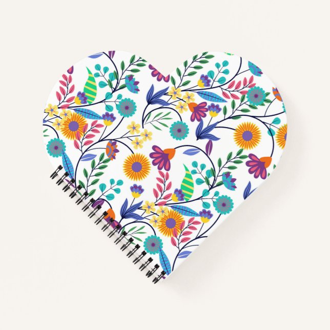 Colorful Exotic Floral Background Pattern-23145 Notebook (Front)