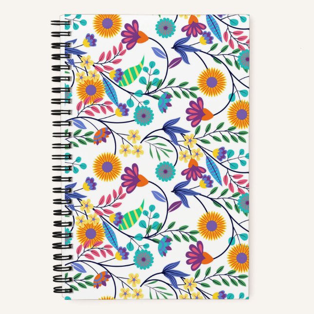 Colorful Exotic Floral Background Pattern-23145 Notebook (Front)