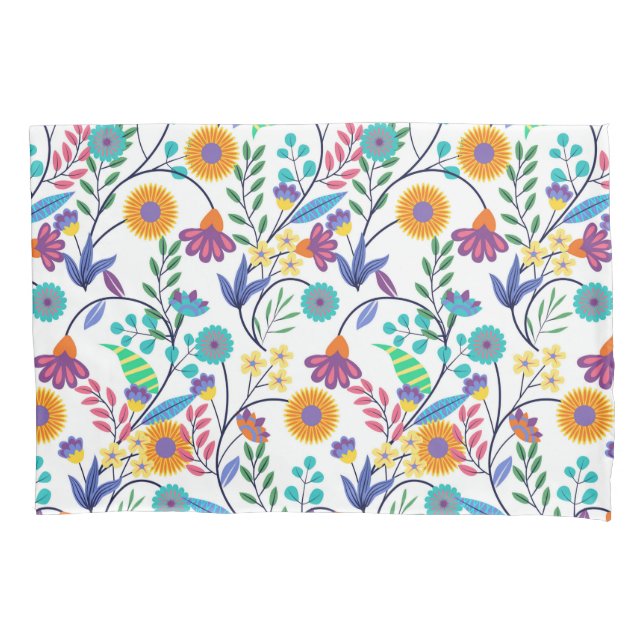 Colorful Exotic Floral Background Pattern-23145 Pillow Case (Front)