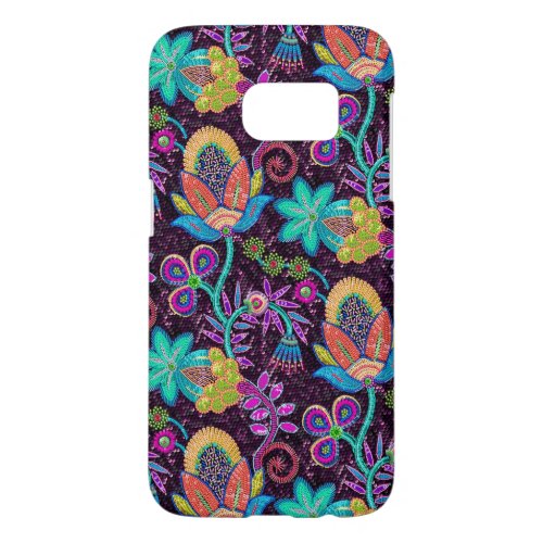 Colorful Exotic Floral Design Glass_beads Look Samsung Galaxy S7 Case