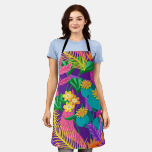 Colorful Exotic Floral Pattern-23148 Apron
