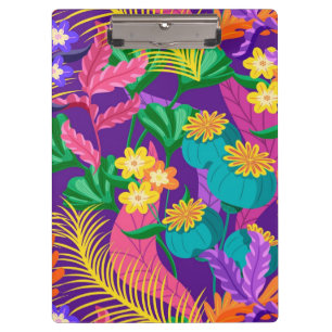 Colorful Exotic Floral Pattern-23148 Clipboard