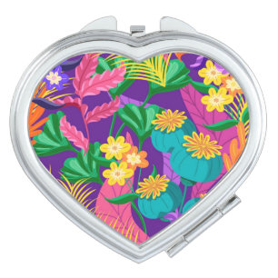 Colorful Exotic Floral Pattern-23148 Compact Mirror