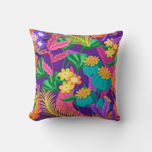 Colorful Exotic Floral Pattern-23148 Throw Pillow
