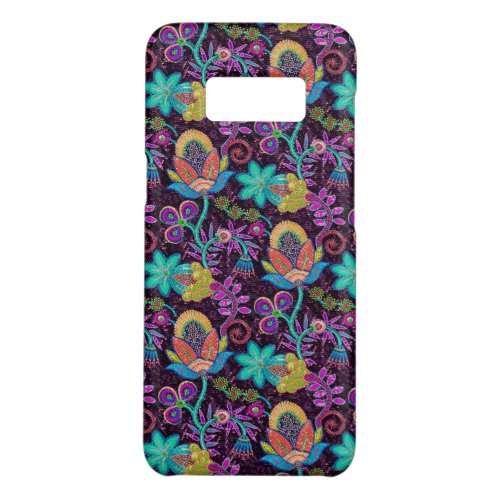 Colorful Exotic Flowers Glass_Beads Effect Case_Mate Samsung Galaxy S8 Case