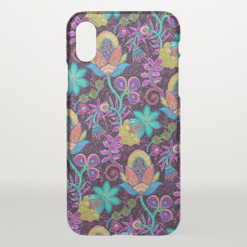 Colorful Exotic Flowers Glass_beads Look iPhone X Case