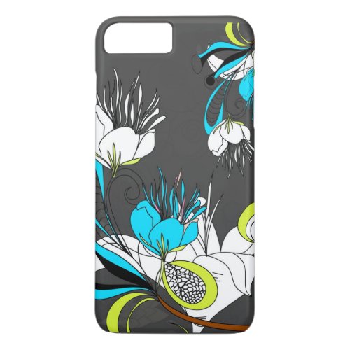 Colorful Exotic Flowers Gray Background iPhone 8 Plus7 Plus Case