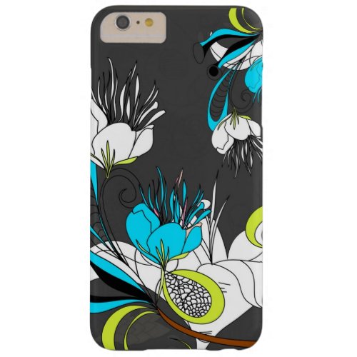 Colorful Exotic Flowers Gray Background Barely There iPhone 6 Plus Case