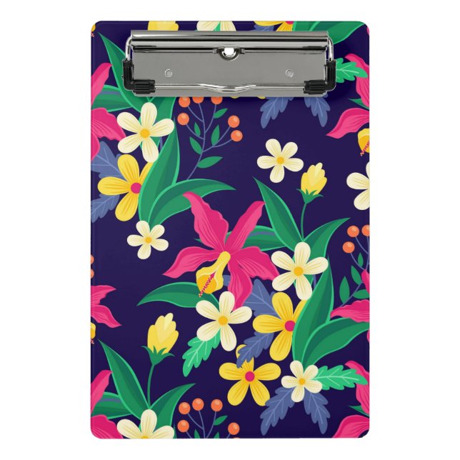 Colorful Exotic Flowers Leaves Pattern-23021 Mini Clipboard (Front)