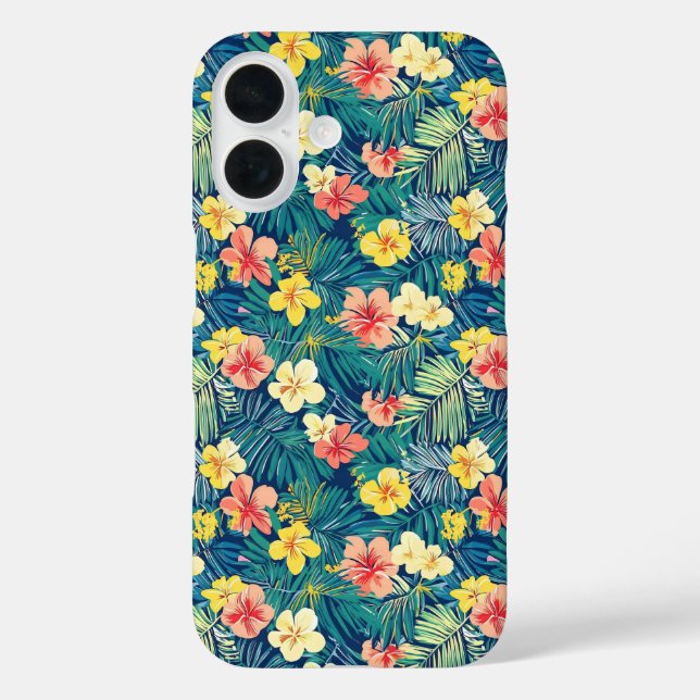 Colorful Exotic Flowers Pattern Case-Mate iPhone Case (Back)