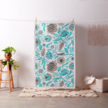 Colorful exotic flowers pattern white background fabric