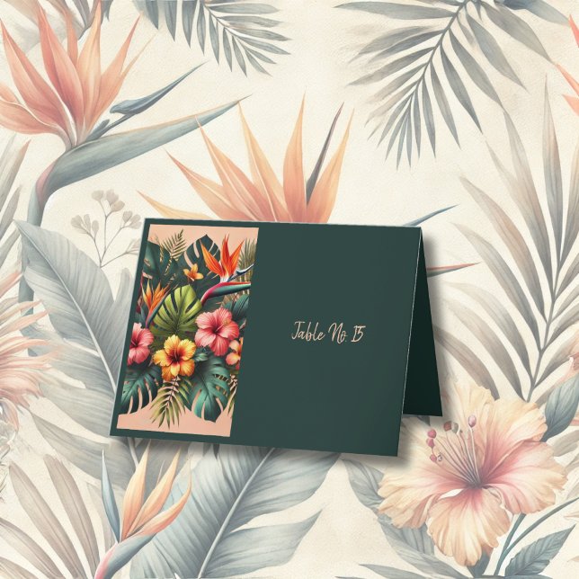 Colorful Exotic Hawaiian Tropical Table Card (Creator Uploaded)
