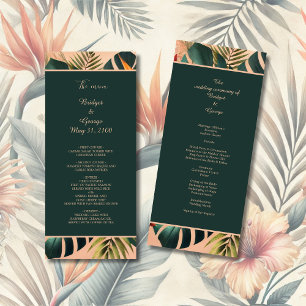 Colorful Exotic Hawaiian Tropical Wedding Program
