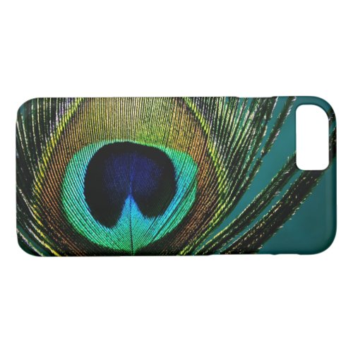 Colorful Exotic Peacock Feather Modern Photography iPhone 87 Case