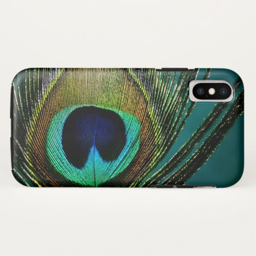Colorful Exotic Peacock Feather Modern Photography iPhone X Case