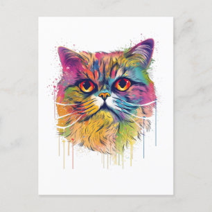 Colorful Exotic-shorthair cat Postcard