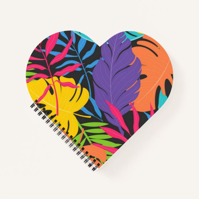 Colorful Exotic Tropical Leaves Pattern-23190 Notebook (Front)