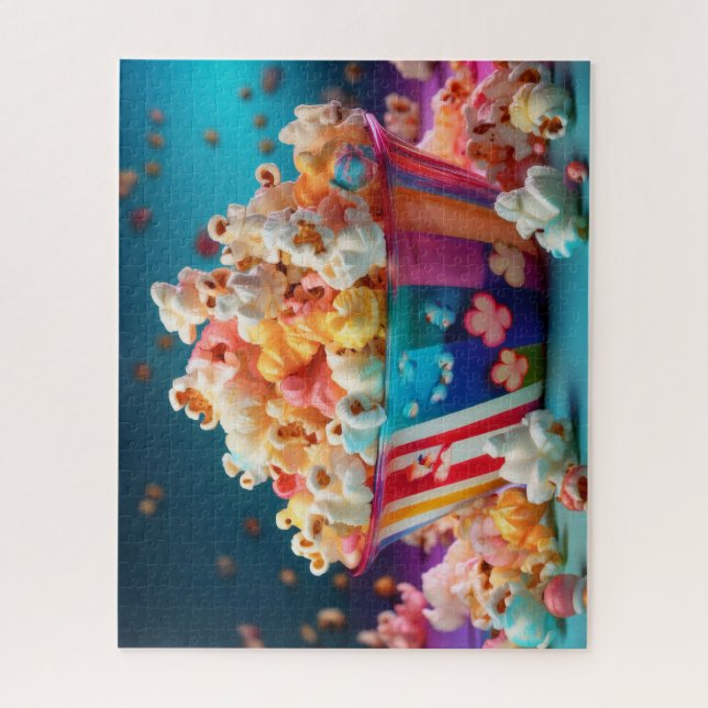 Colorful Exploding Popcorn Jigsaw Puzzle (Vertical)