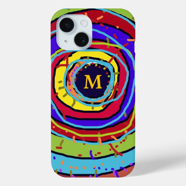 Colorful Explosion in Circles Personalized Case-Mate iPhone Case (Back)