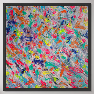 Colorful Expression in Acrylic Paint Framed Art