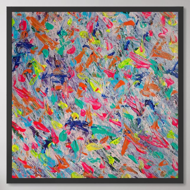 Colorful Expression in Acrylic Paint Framed Art (Framed Front)