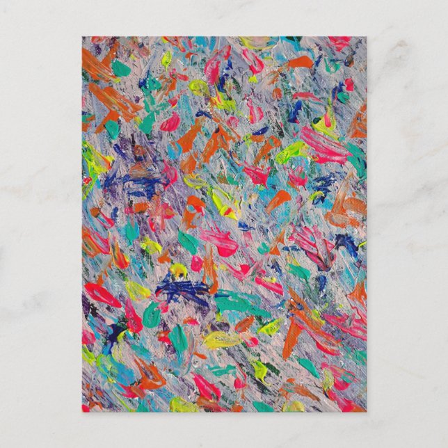 Colorful Expression in Acrylic Paint Postcard (Front)