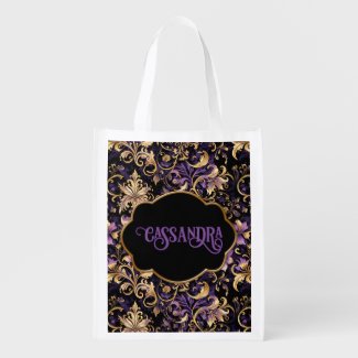 Colorful,Extravagant,Purple and Gold Personalized 