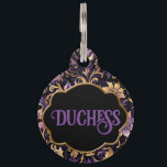 Colorful,Extravagant,Purple and Gold Personalized Pet ID Tag<br><div class="desc">Colorful, extravagant, purple and gold design. The rich purple and gold hues add a touch of luxury to your decor,  and the intricate patterns and details make this truly eye-catching. Personalize with your pet's name,  and address and phone number on the back.</div>