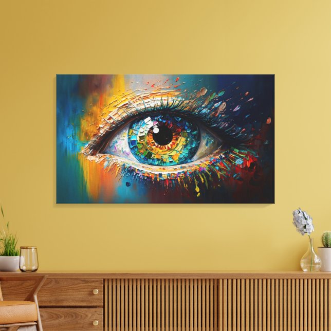 Colorful eye conceptual abstract Elegant Modern Canvas Print (Insitu(LivingRoom))