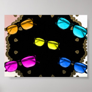 Colorful Eye Glasses Poster