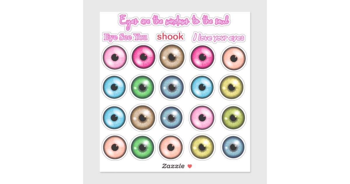 Colorful Eyes Cute Stickers Zazzle