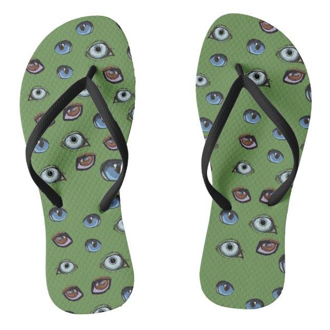 Colorful Eyes Flip Flops (Footbed)