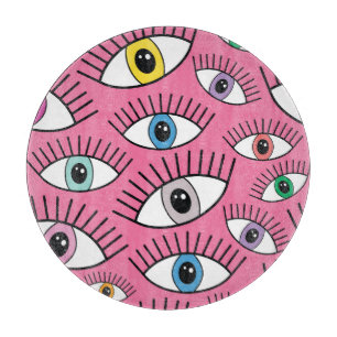 Colorful eyes: magic mystical background cutting board