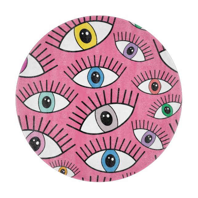 Colorful eyes: magic mystical background cutting board (Front)