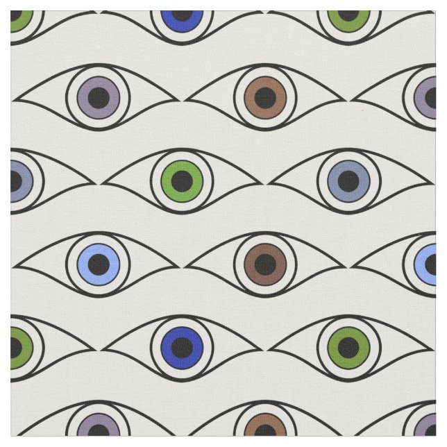Colorful Eyes Pattern Design Fabric (Close Up)