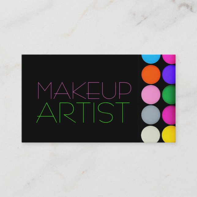 Colorful Eyeshadow Palette MakeUp Artist Cosmetics Business Card (Front)