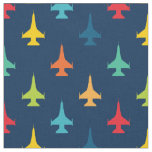 Colorful F-16 Viper Fighter Jet Pattern Primaries Fabric